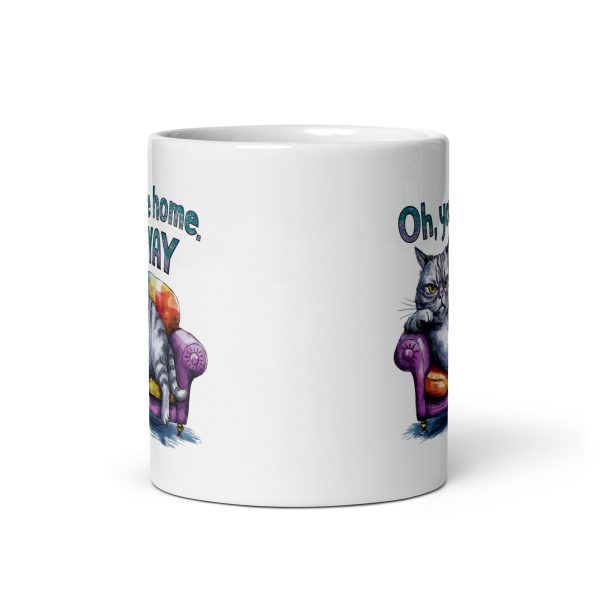 Oh you are home yay funny cat coffee mug / cup - Image 3