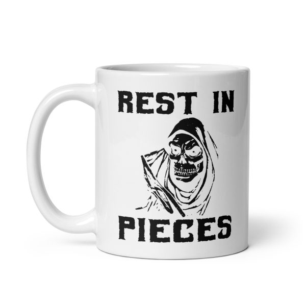 Rest in pieces funny Halloween coffee mug / cup - Image 2