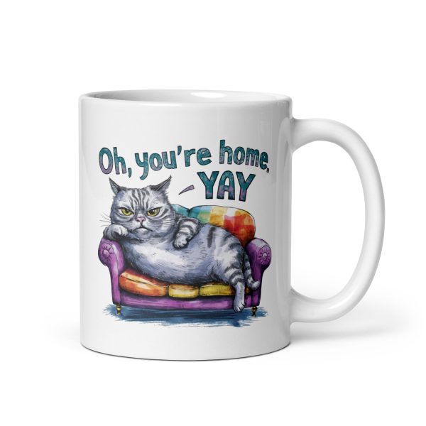 Oh you are home yay funny cat coffee mug / cup