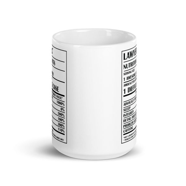 Lawyers nutrition facts Funny Coffee Mug / Cup - Image 6