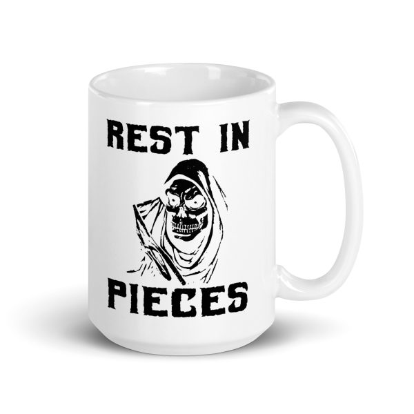 Rest in pieces funny Halloween coffee mug / cup - Image 4
