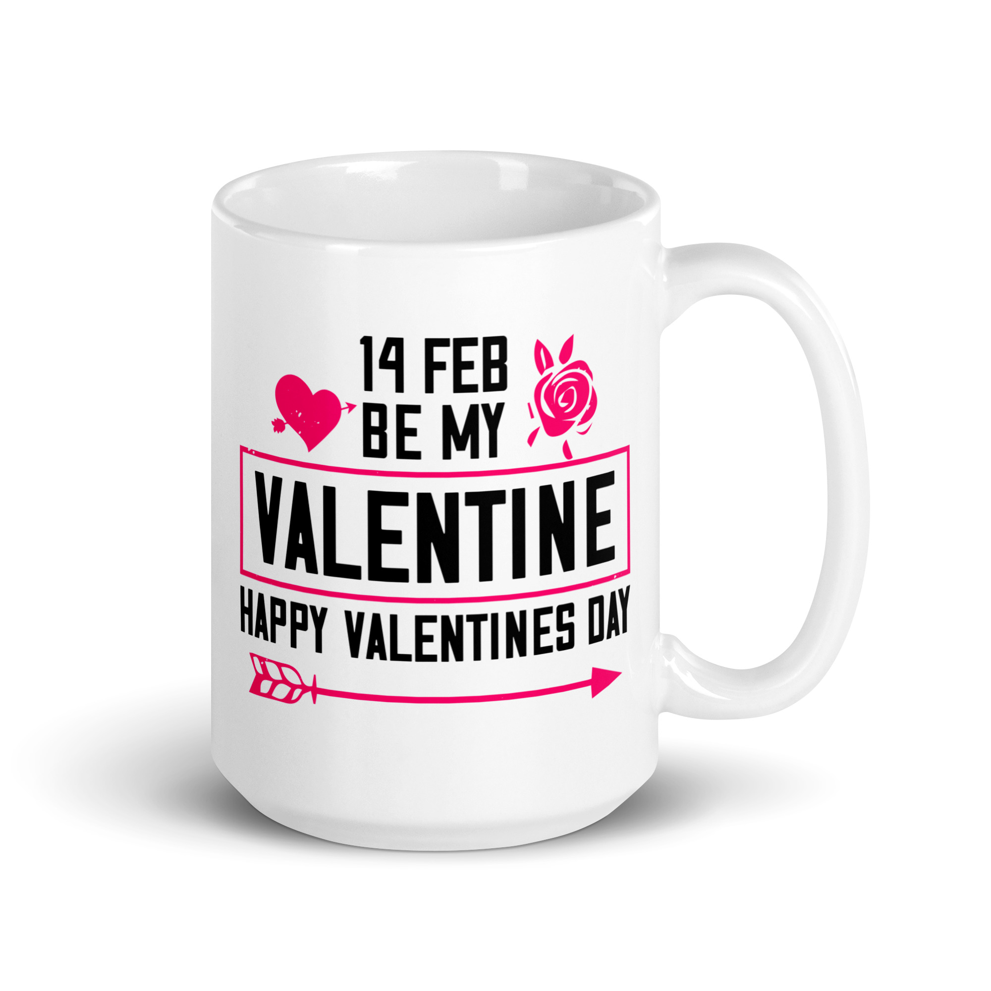 14 feb be my valentine happy valentines day funny coffee mug / cup - Image 4