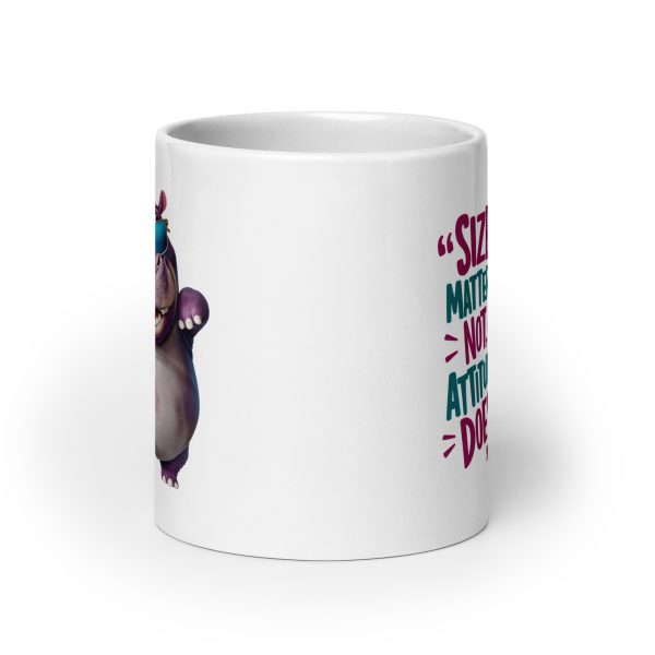 Size matters not, attitude does funny hippo coffee mug / cup - Image 9