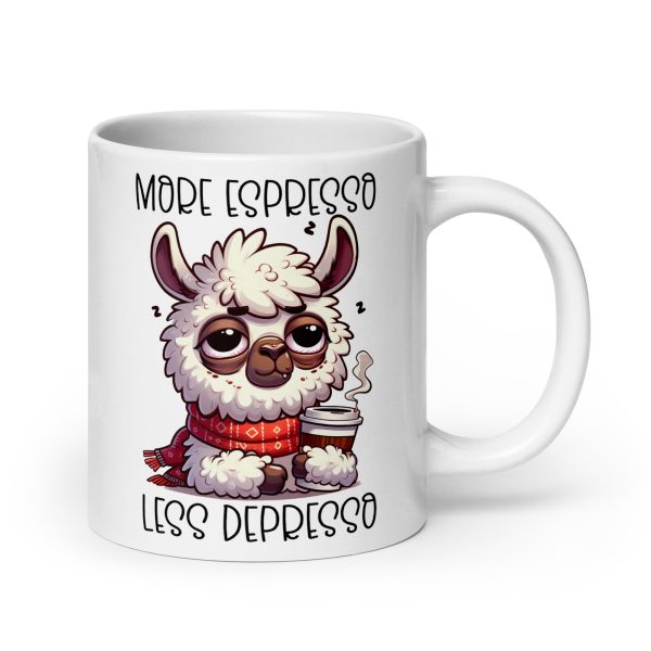 More espresso less depresso llama Funny Coffee Mug / Cup - Image 7