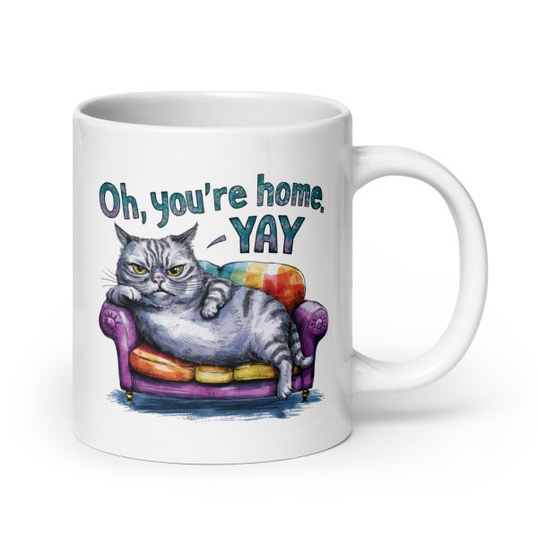 Oh you are home yay funny cat coffee mug / cup - Image 7